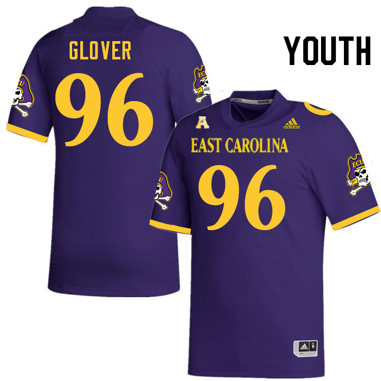 Youth #96 Britt Glover ECU Pirates College Football Jerseys Stitched-Purple